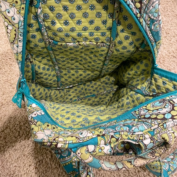 Green Peacock Vera Bradley Backpack - Picture 3 of 9